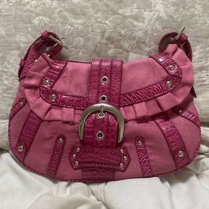 Purse pink with ruffles. Resembles Coach. Sold 2 with happy customers.